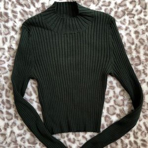 Green mock neck sweater